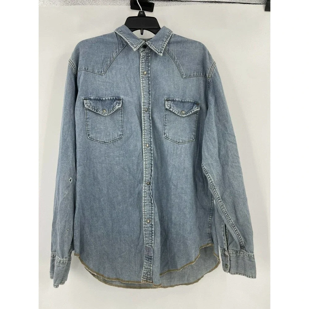 Free People Rialto Jean  Brin Floral Patch Shirt - Picture 2 of 7